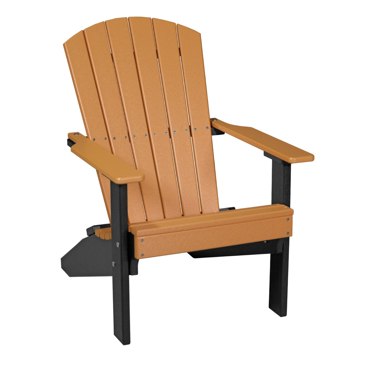 This is the Tangerine and Black colored Lakeside Adirondack Chair on a white background.