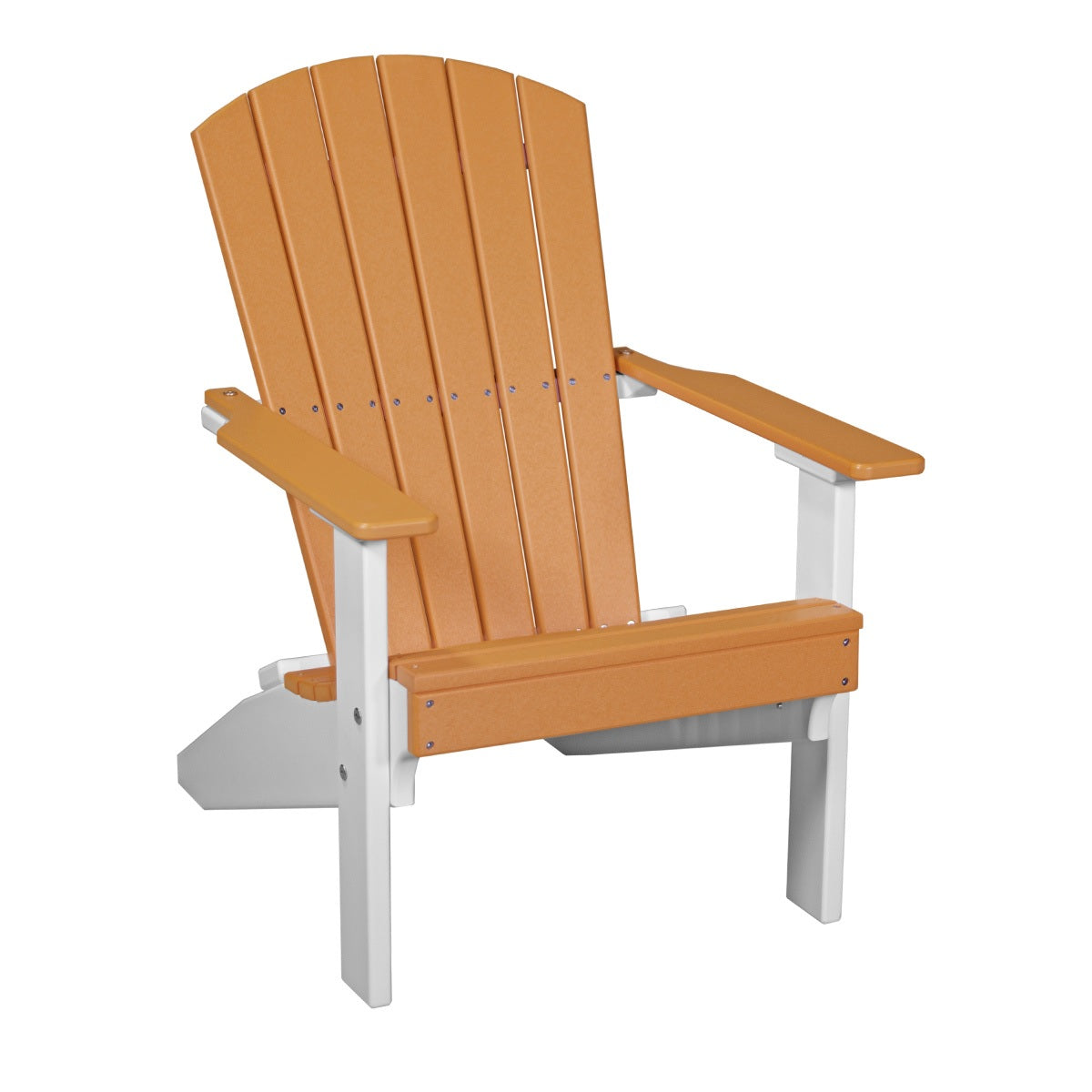 This is the Tangerine and White colored Lakeside Adirondack Chair on a white background.