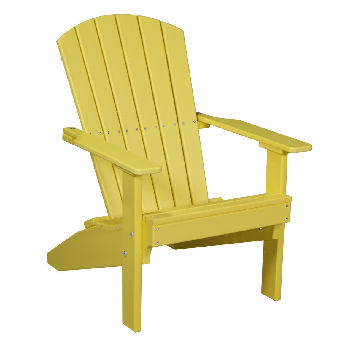 This is the Yellow colored Lakeside Adirondack Chair on a white background.