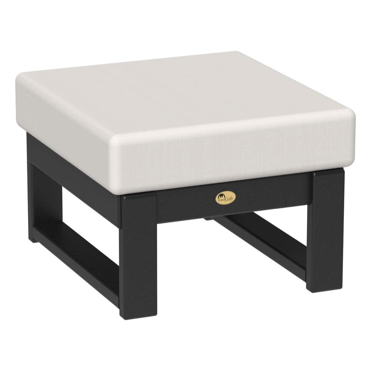 This is the Ottoman with Black frames and a Canvas colored cushion.