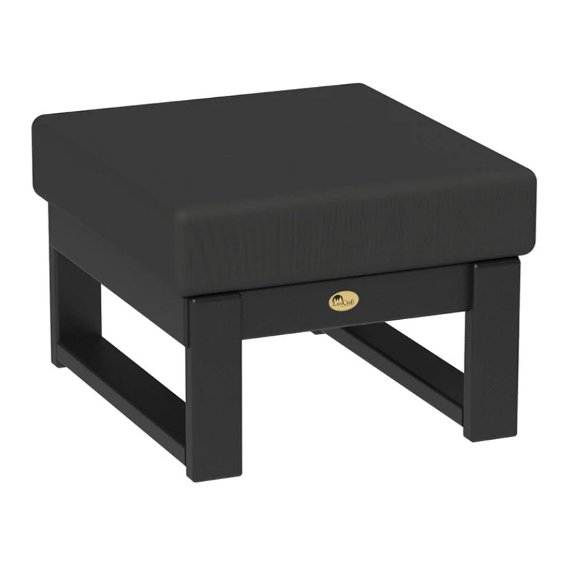 This is the Ottoman with Black frames and a Spectrum Carbon colored cushion.