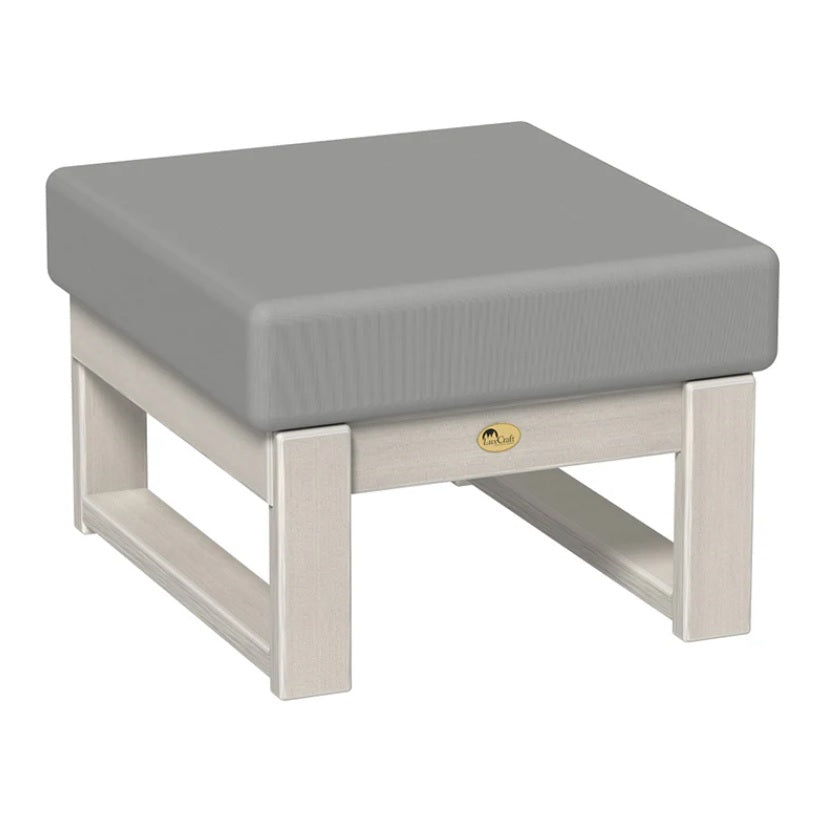 This is the Ottoman with Birch frames and a Spectrum Dove colored cushion.