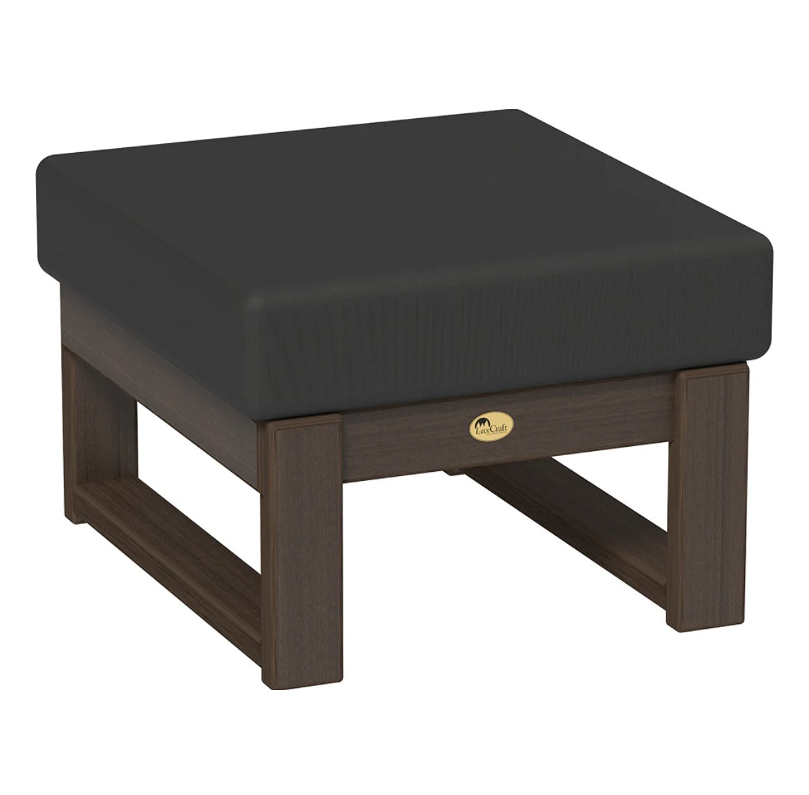 This is the Ottoman with Brazilian Walnut frames and a Spectrum Carbon colored cushion.