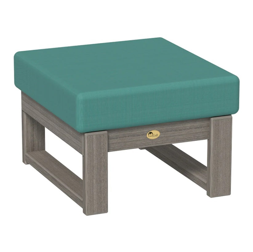This is the Ottoman with Coastal Gray frames and a Cast Breeze colored cushion.