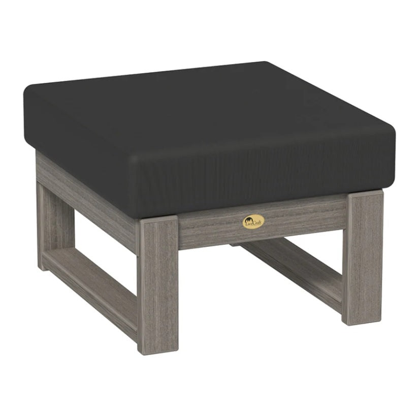 This is the Ottoman with Coastal Gray frames and a Spectrum Carbon colored cushion.