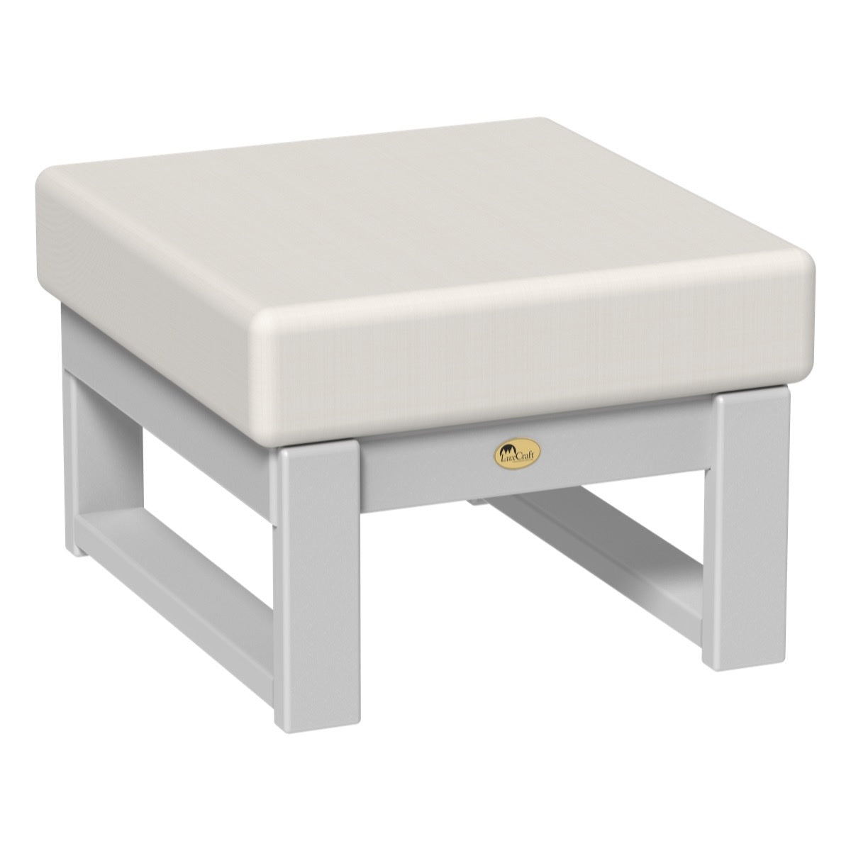 This is the Ottoman with Dove Gray frames and a Canvas colored cushion.
