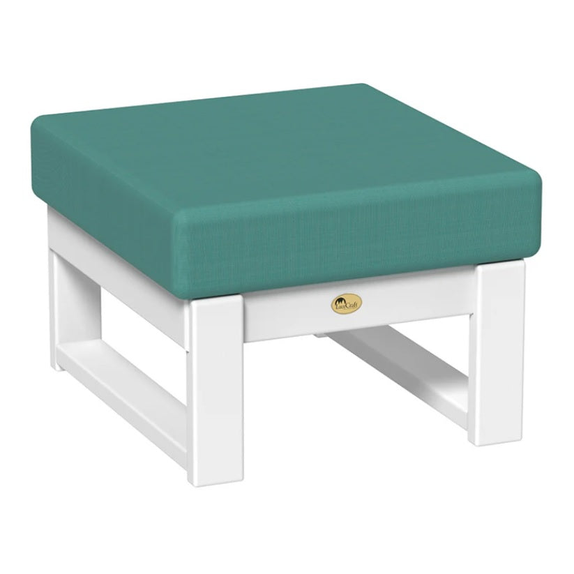 This is the Ottoman with White frames and a Cast Breeze colored cushion.