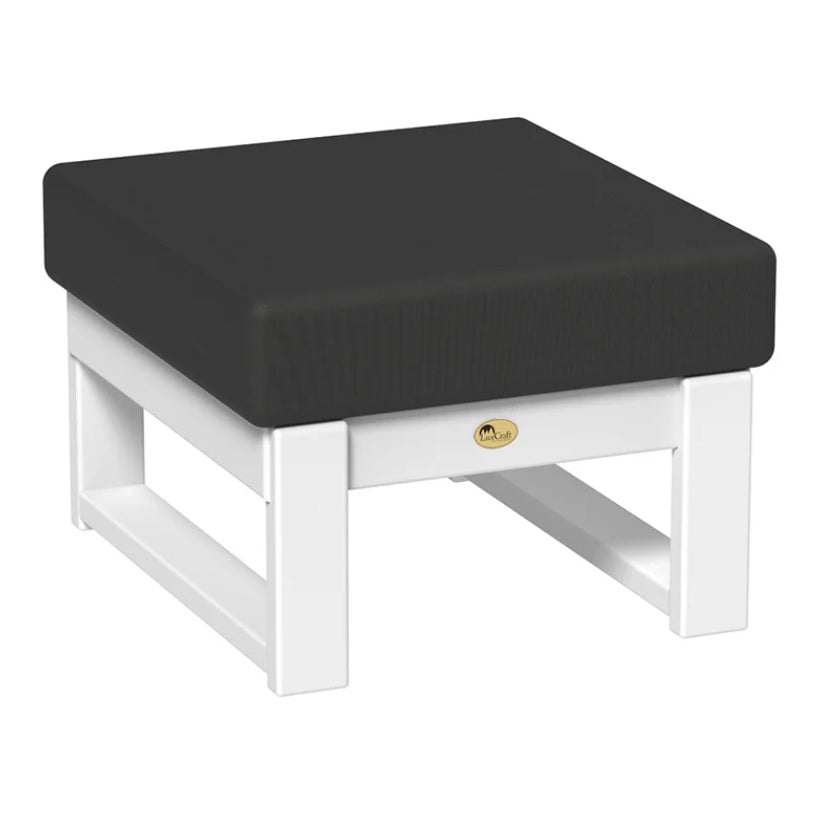 This is the Ottoman with White frames and a Spectrum Carbon colored cushion.