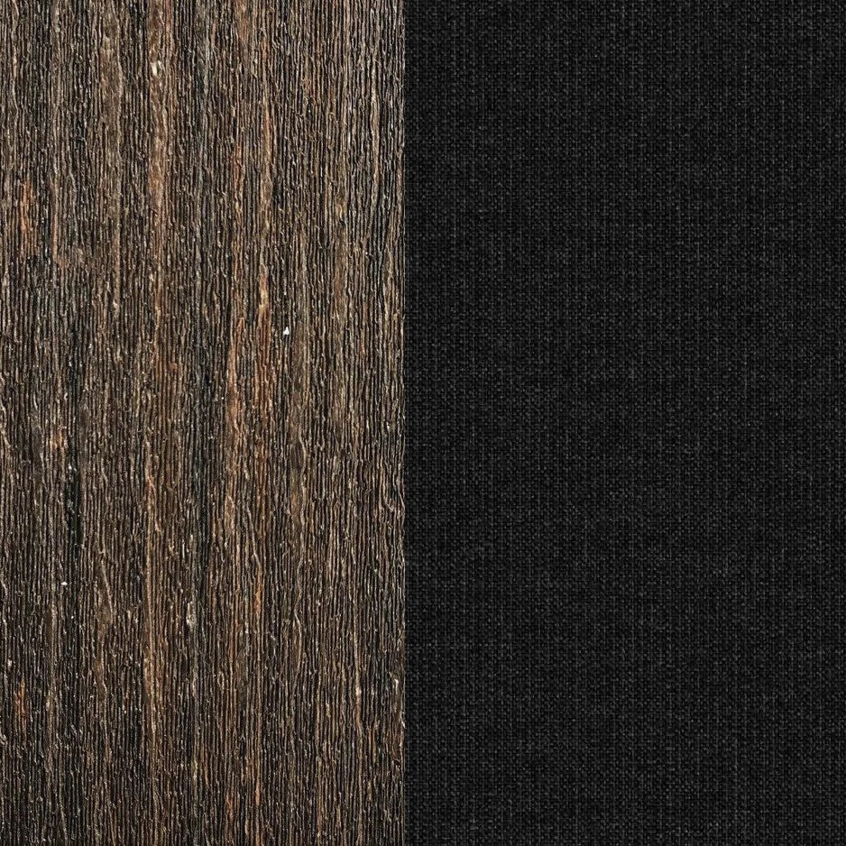 This image shows two color swatches: one for the frame and one for the cushions. The frames are Brazilian walnut and the cushions are spectrum carbon.