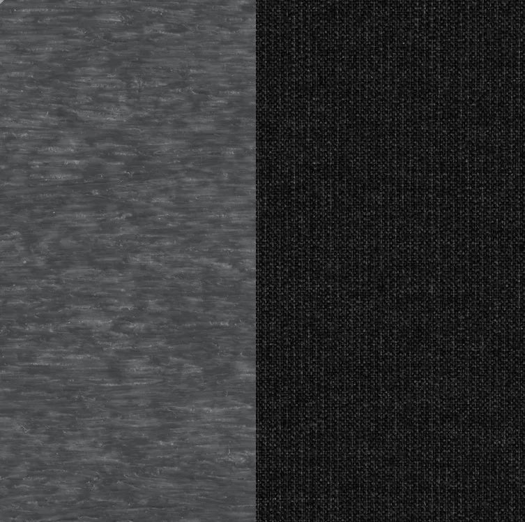 This image shows two color swatches: one for the frame and one for the cushions. The frames are slate and the cushions are spectrum carbon.