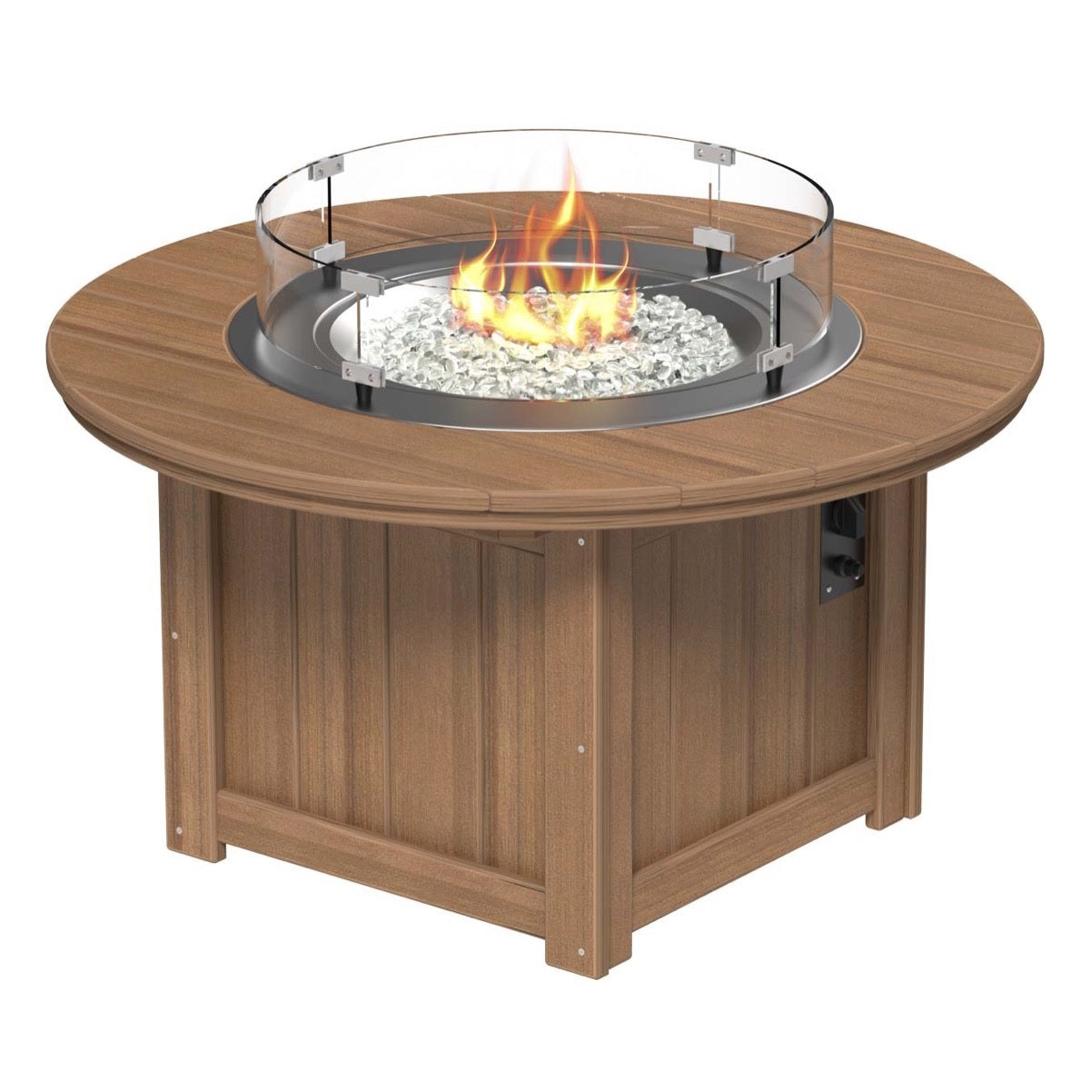 This is the Antique Mahogany colored round fire pit table on a white background.