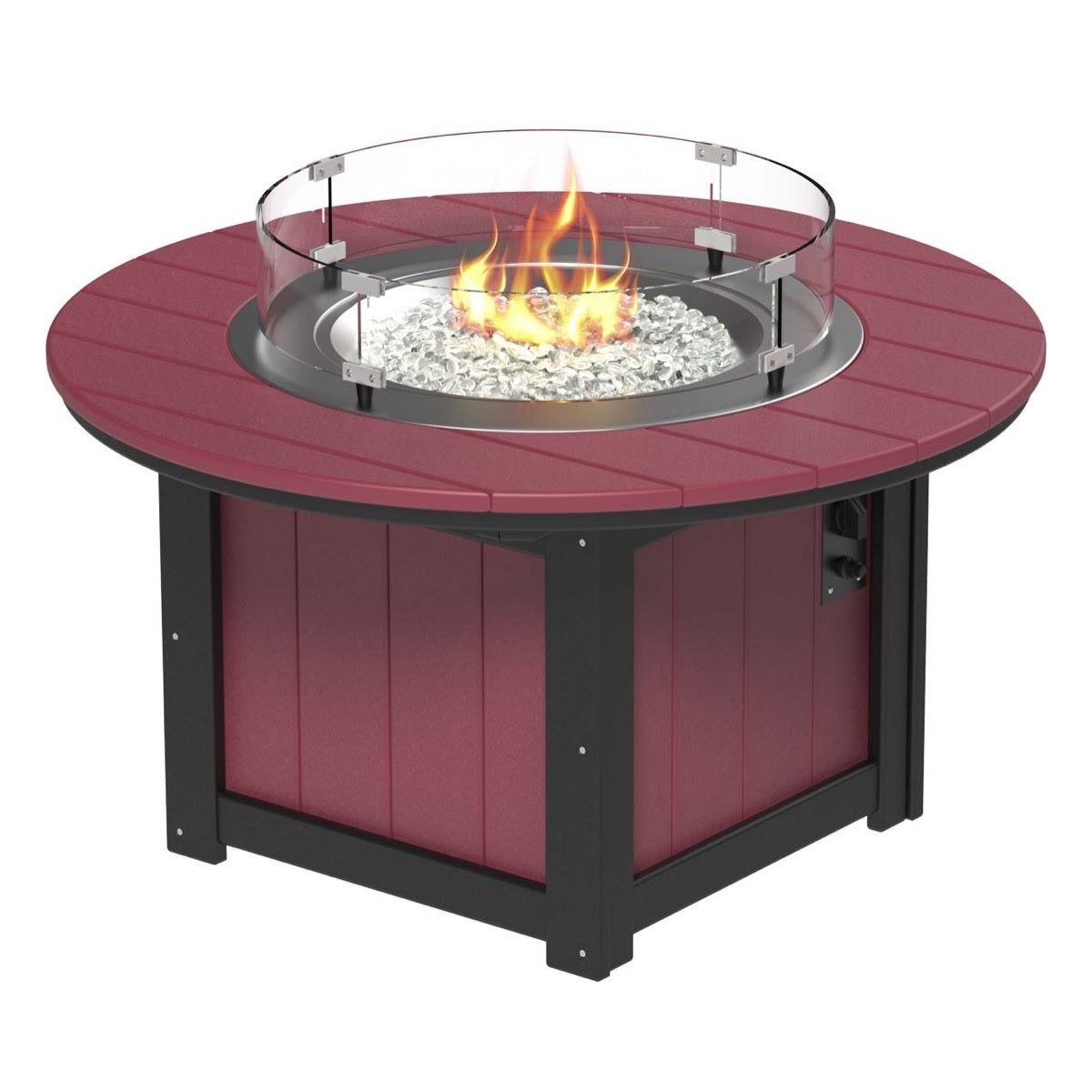 This is the Cherrywood and Black colored round fire pit table on a white background.