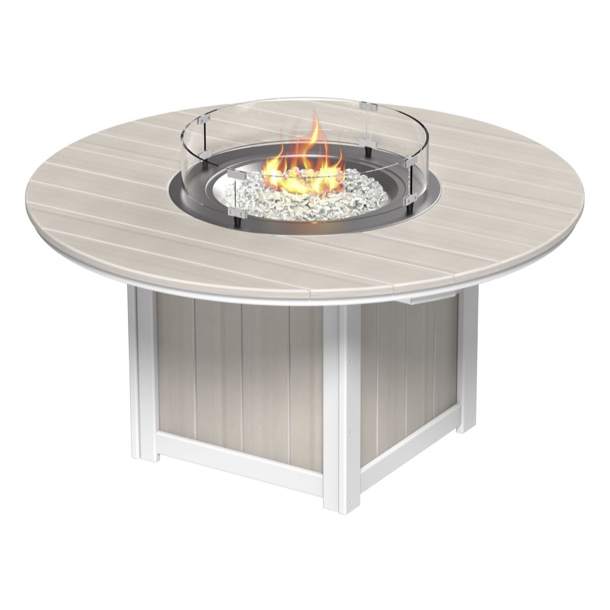This is the Birch and White colored fire pit table on a white background.