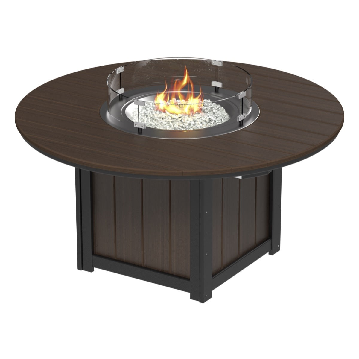 This is the Brazilian Walnut and Black colored fire pit table on a white background.