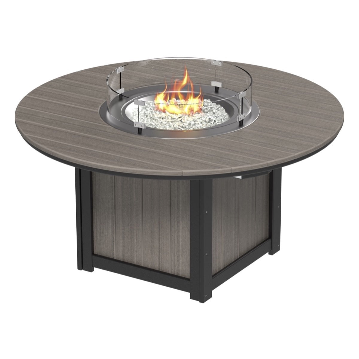 This is the Coastal Gray and Black colored fire pit table on a white background.