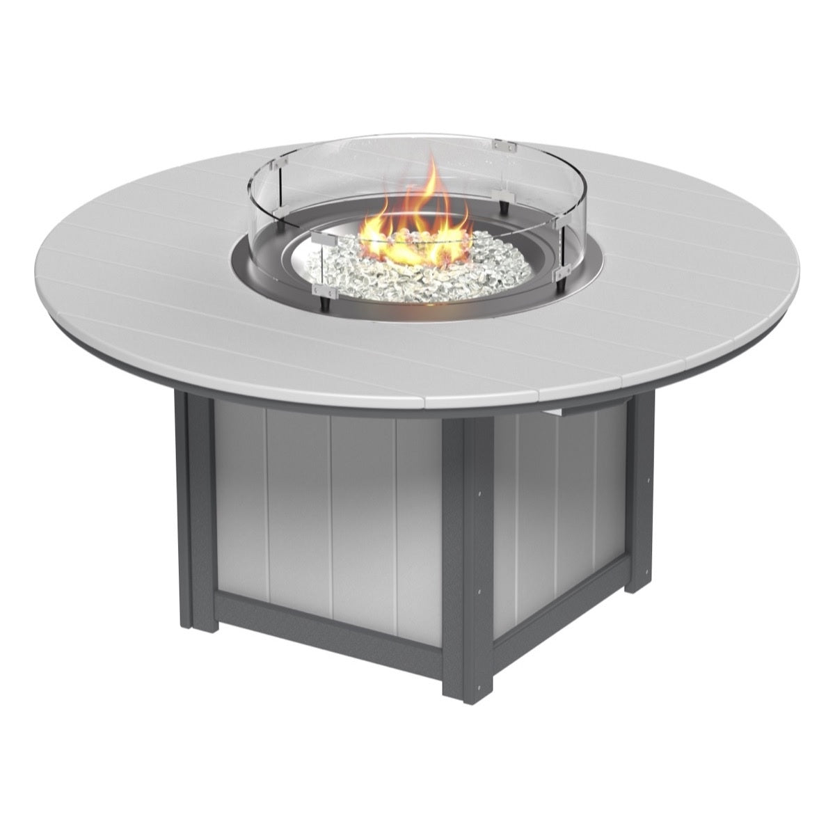 This is the Dove Gray and Slate colored fire pit table on a white background.
