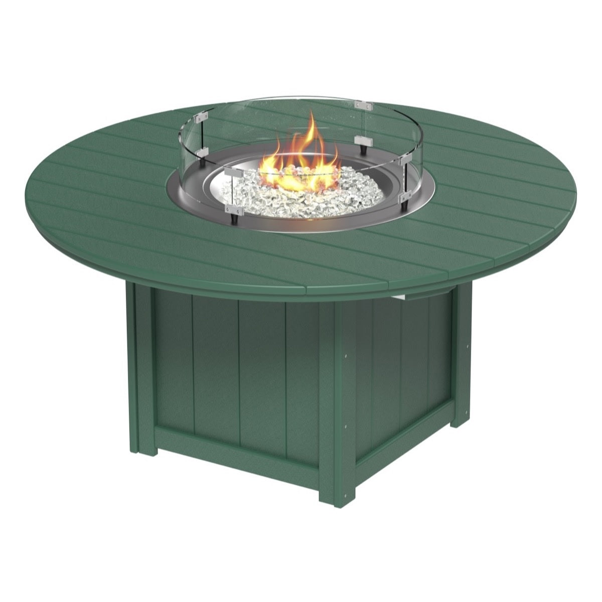 This is the Green colored fire pit table on a white background.
