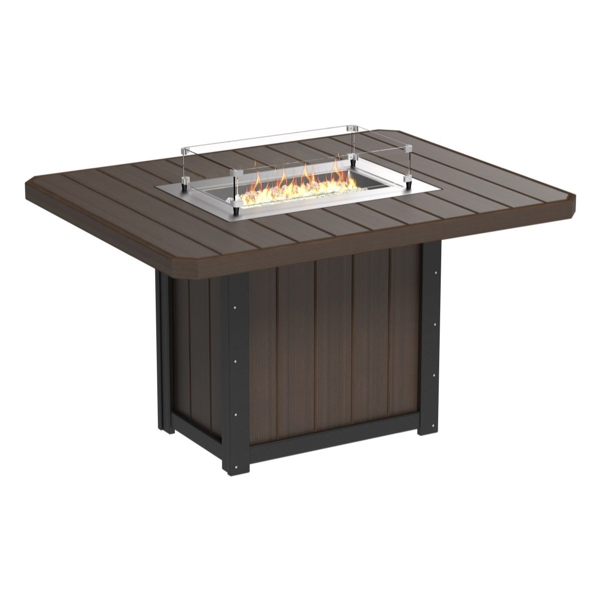 This is the Brazilian Walnut and Black colored fire pit table on a white background.