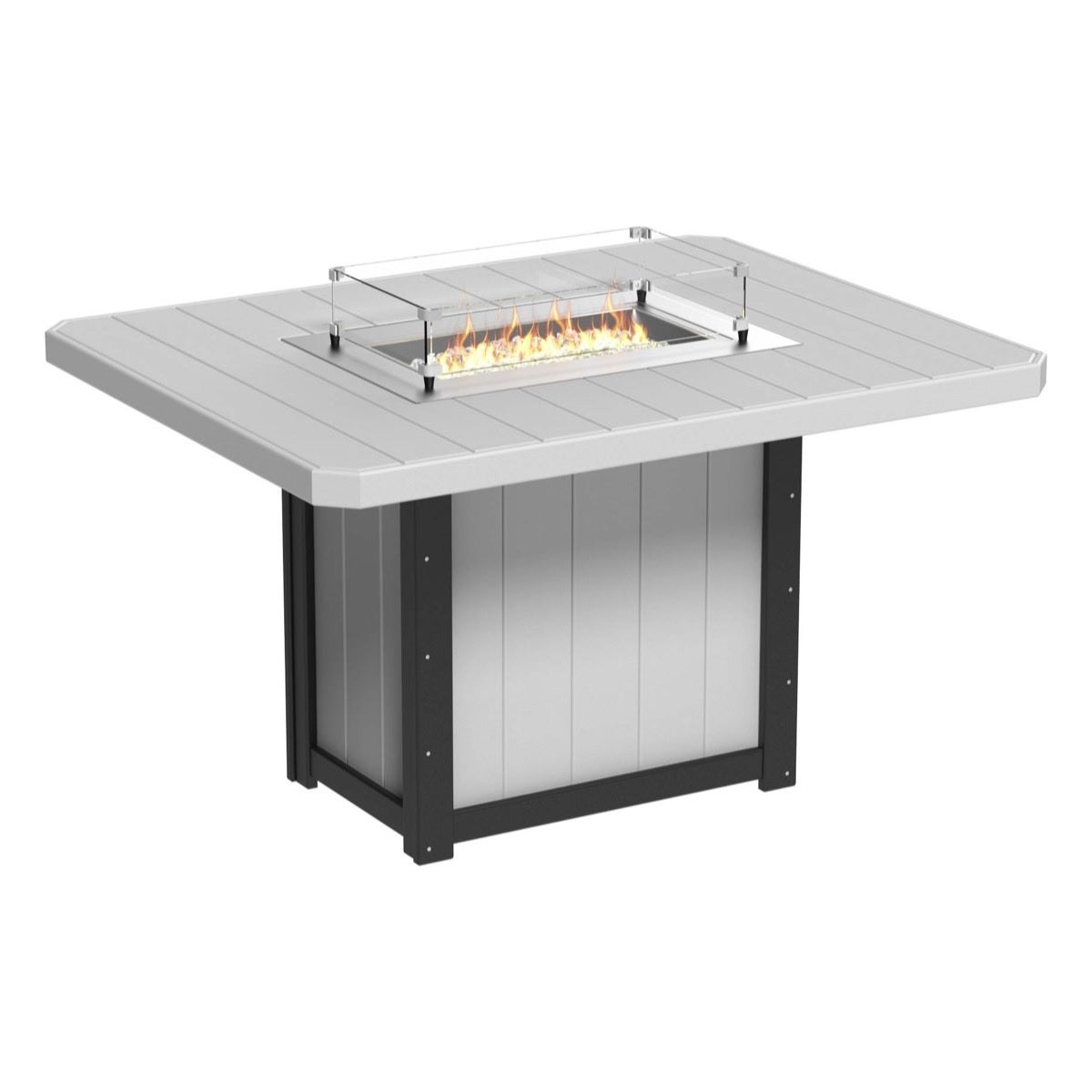 This is the Dove Gray and Black colored fire pit table on a white background.