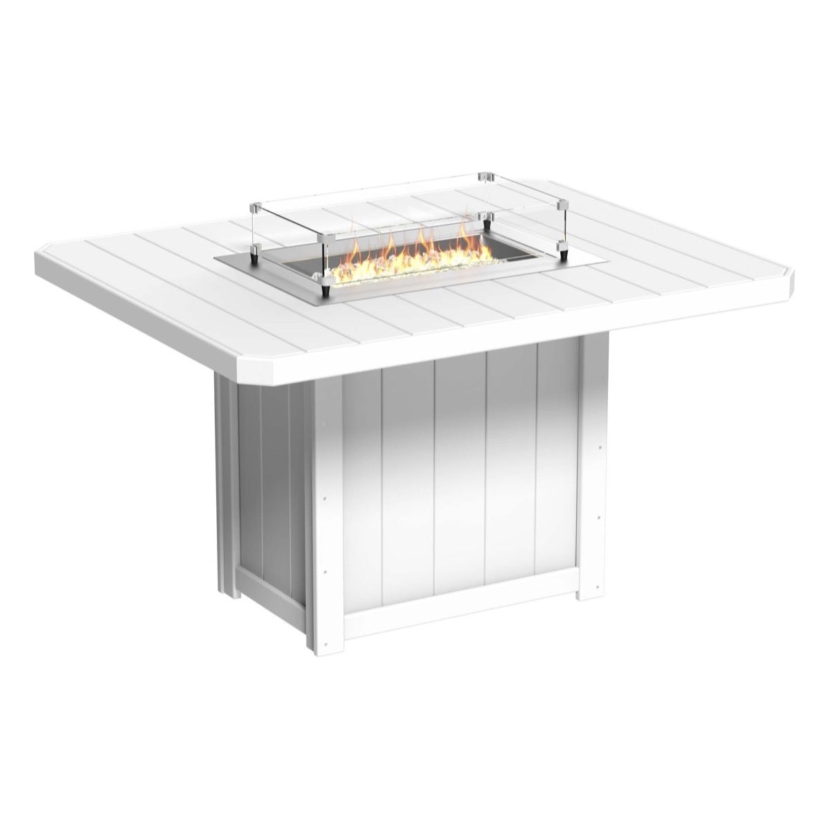 This is the White colored fire pit table on a white background.