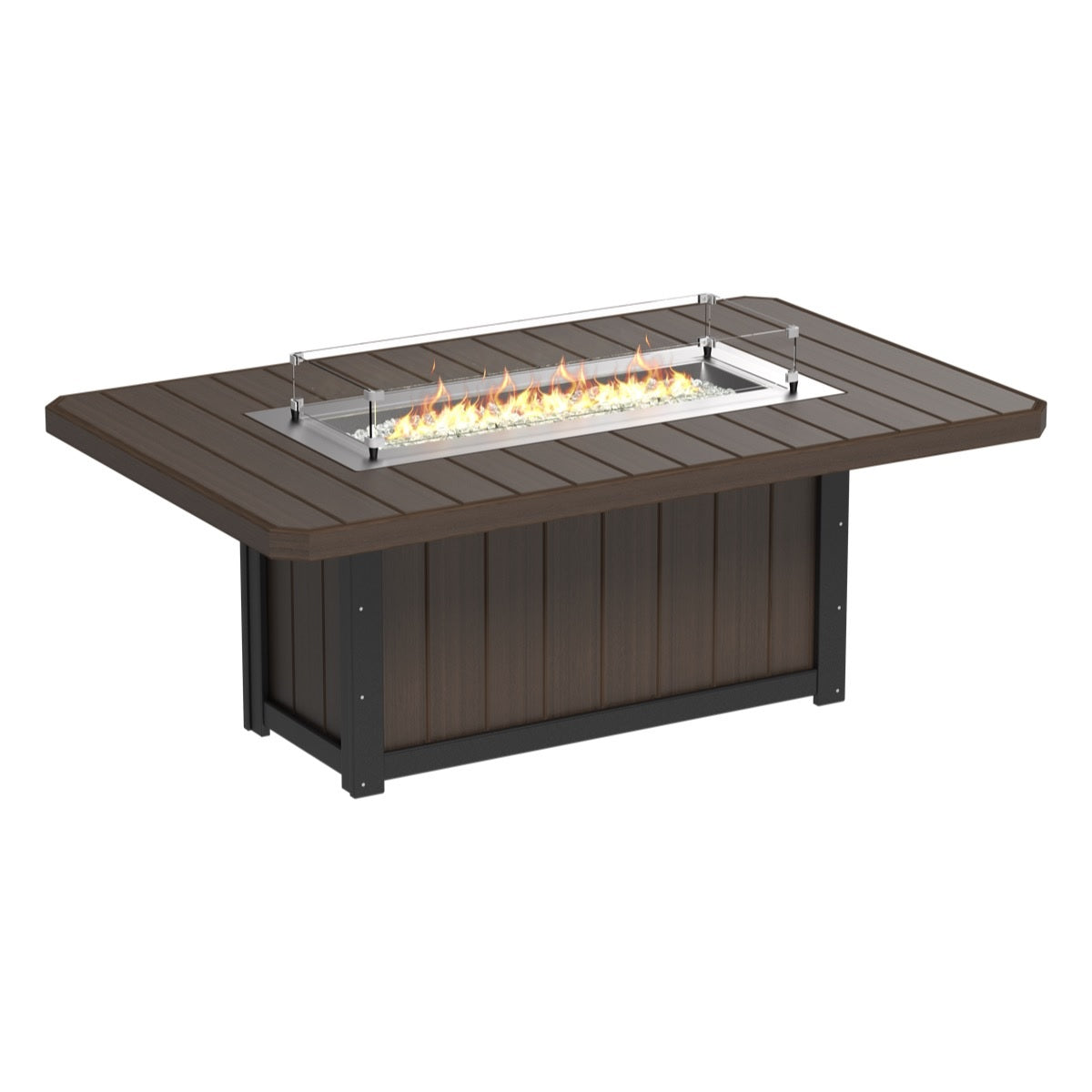 This is the Brazilian Walnut and Black colored fire pit table on a white background.