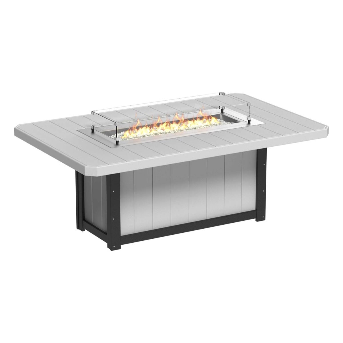 This is the Dove Gray and Black colored fire pit table on a white background.