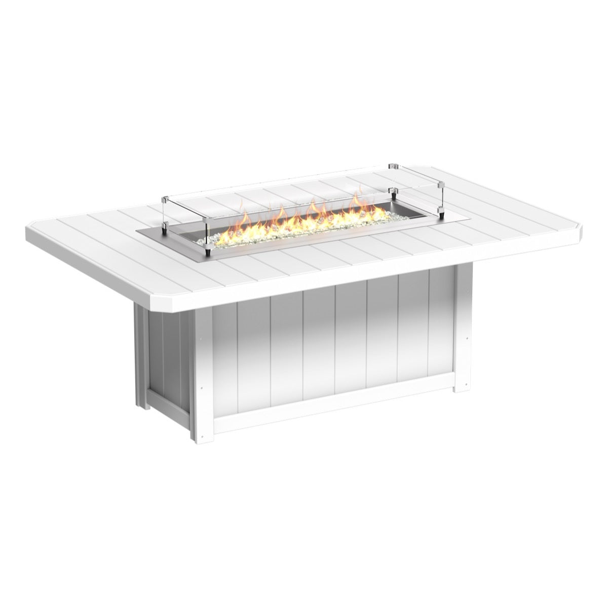 This is the White colored fire pit table on a white background.