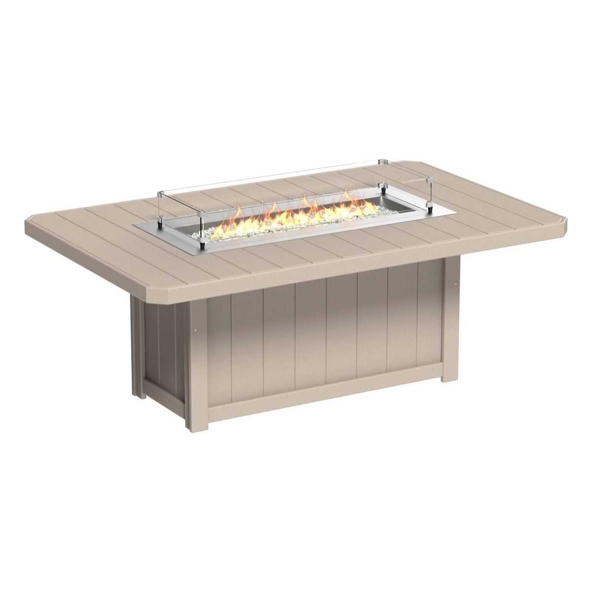 This is the Weatherwood colored fire pit table on a white background.
