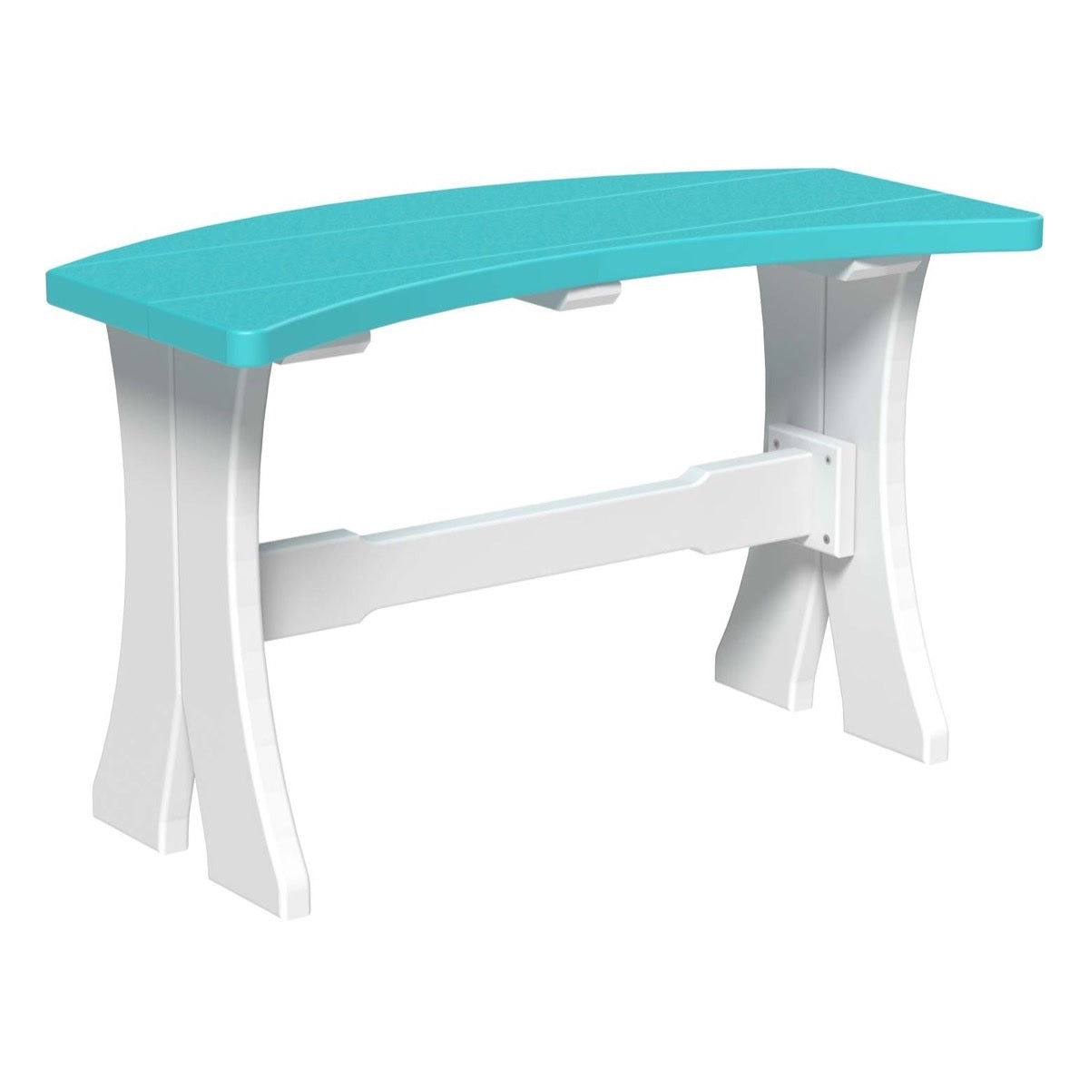 This is the Aruba Blue and White colored Table Bench on a white background.