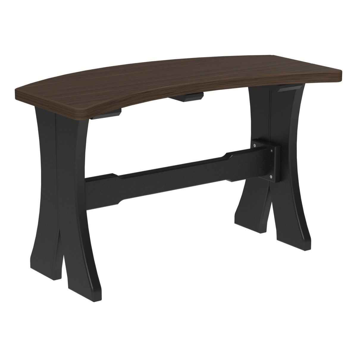 This is the Brazilian Walnut and Black colored Table Bench on a white background.