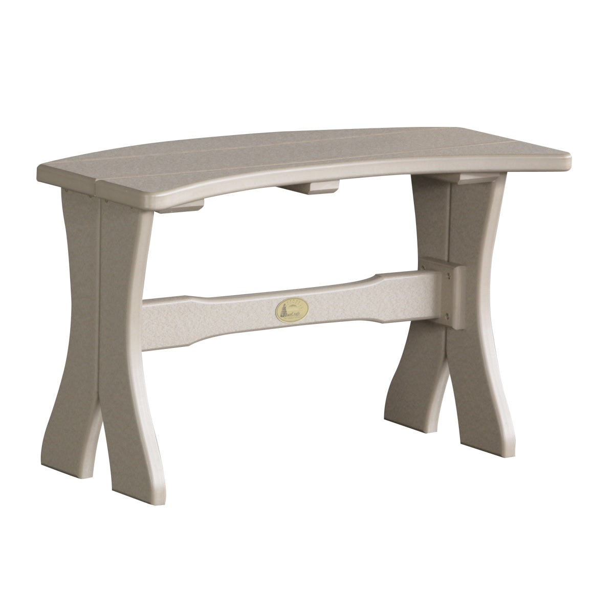 This is the Weatherwood colored Table Bench on a white background.