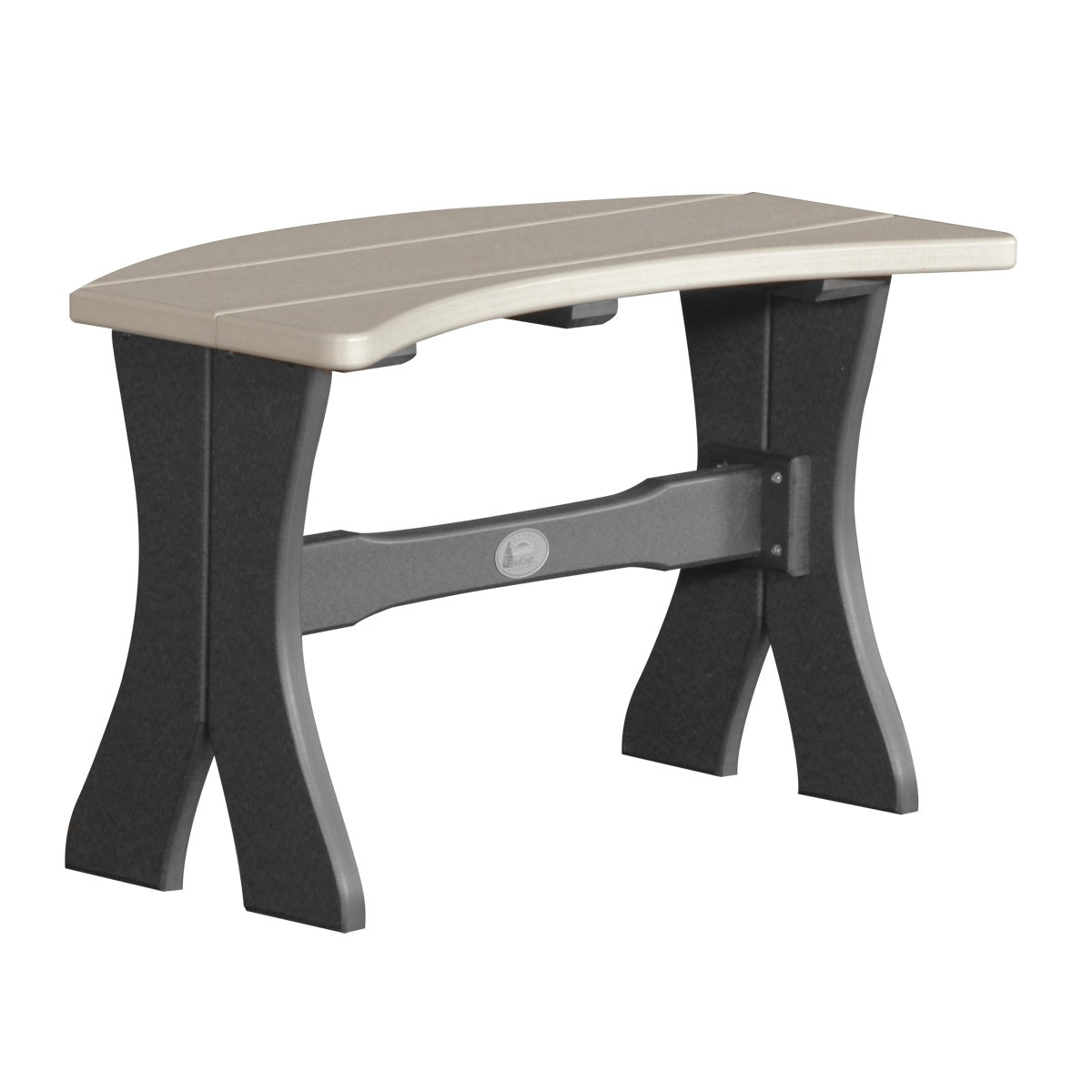 This is the Weatherwood and Black colored Table Bench on a white background.