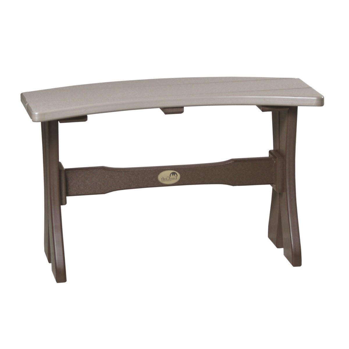 This is the Weatherwood and Chestnut Brown colored Table Bench on a white background.
