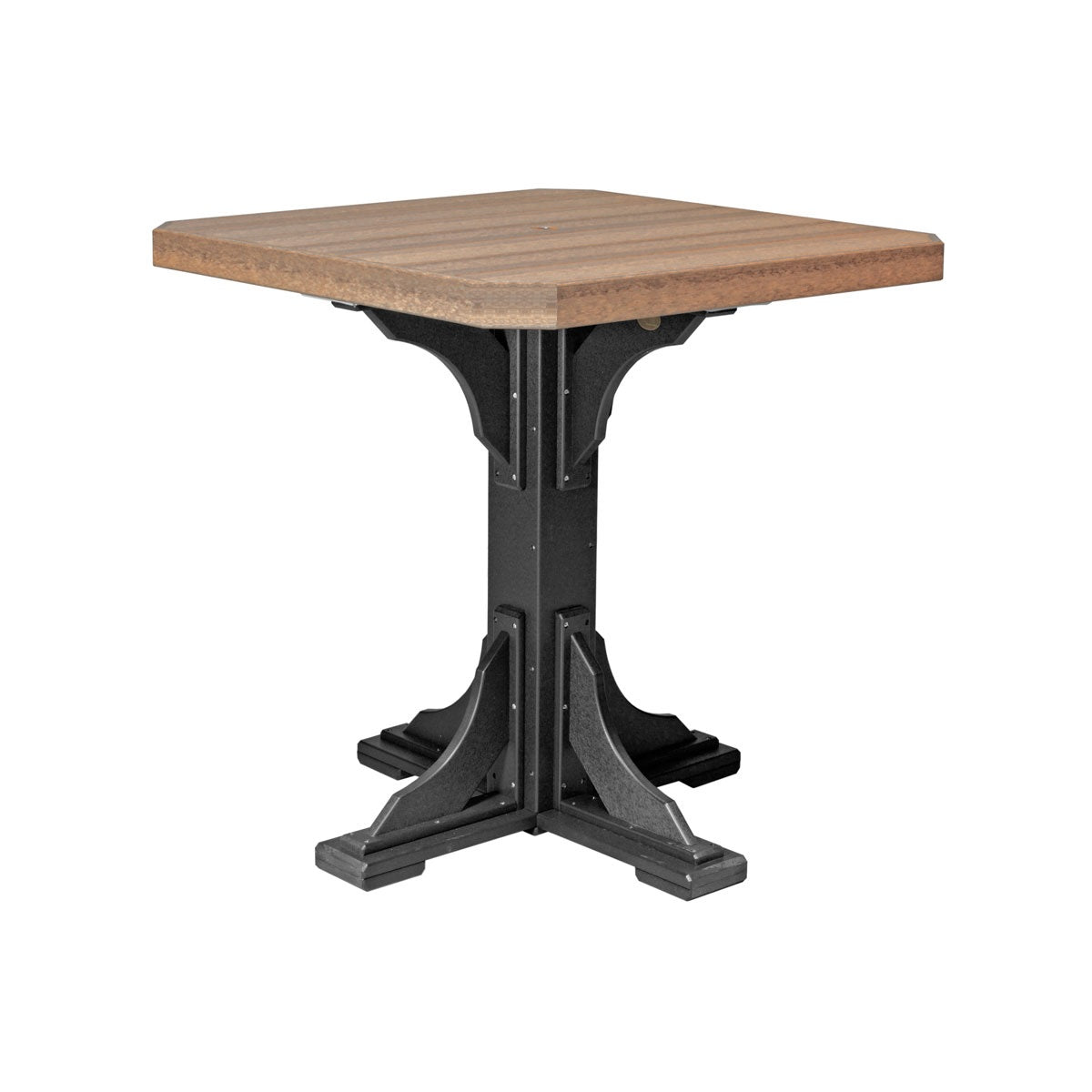 This is the Antique Mahogany and Black colored square dining table on a white background.