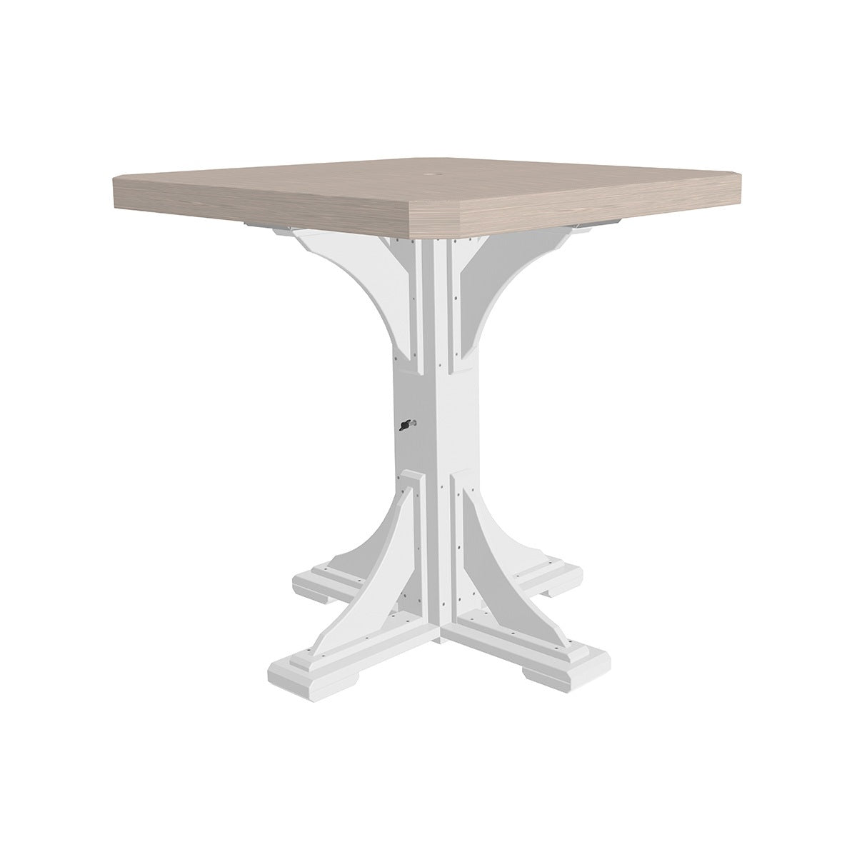This is the Birch and White colored square dining table on a white background.