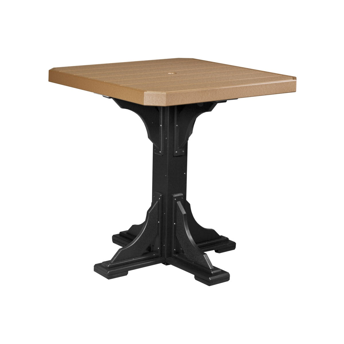 This is the Cedar and Black colored square dining table on a white background.