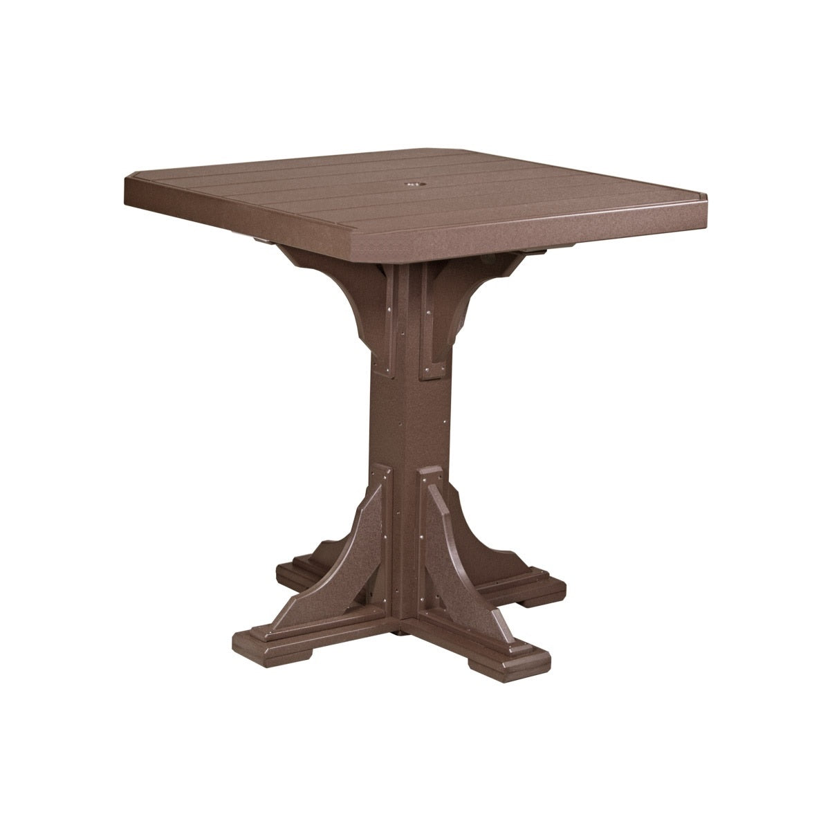 This is the Chestnut Brown colored square dining table on a white background.
