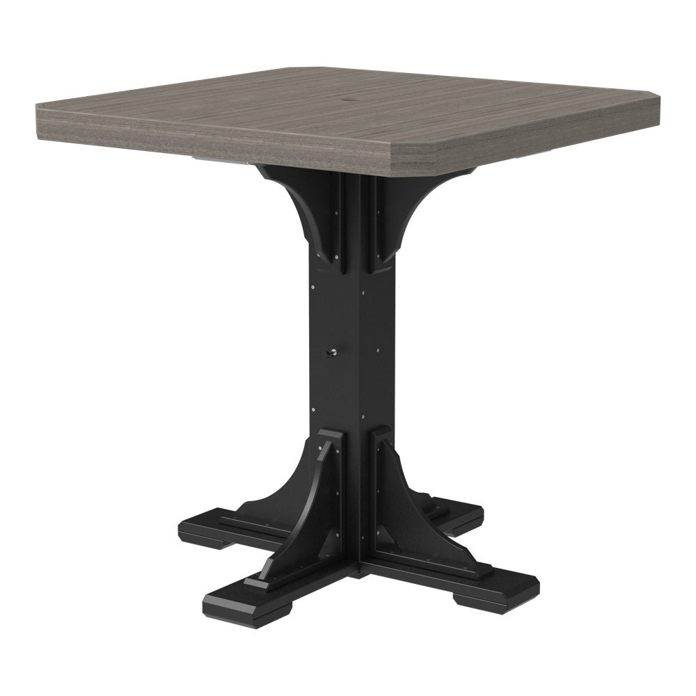 This is the Coastal Gray and Black colored square dining table on a white background.