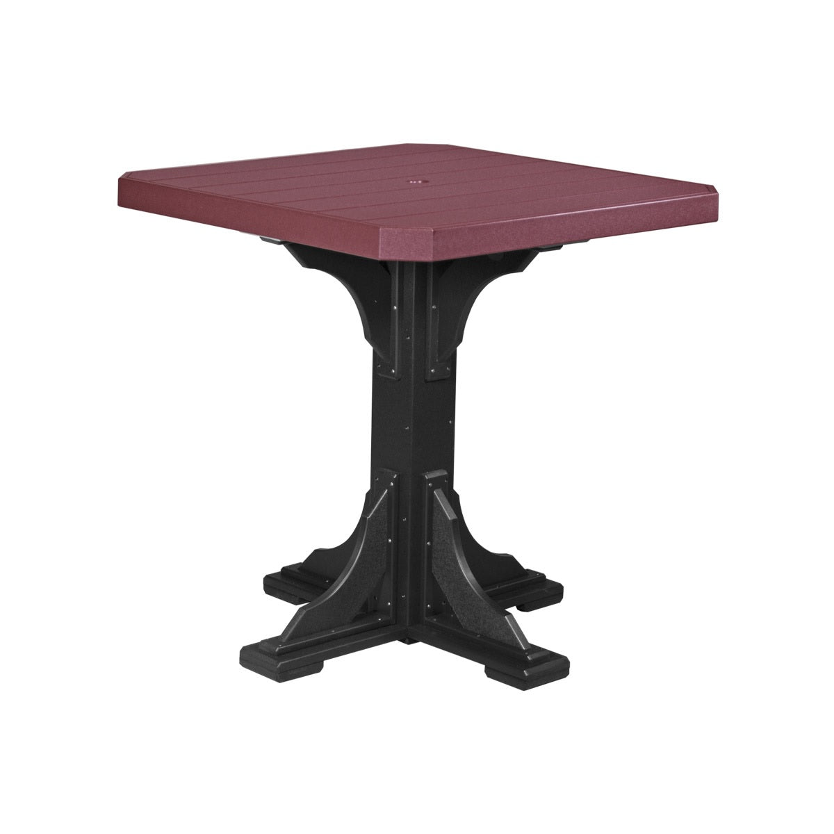 This is the Cherrywood and Black colored square dining table on a white background.