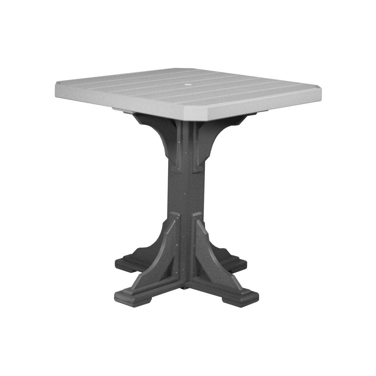 This is the Dove Gray and Slate colored square dining table on a white background.