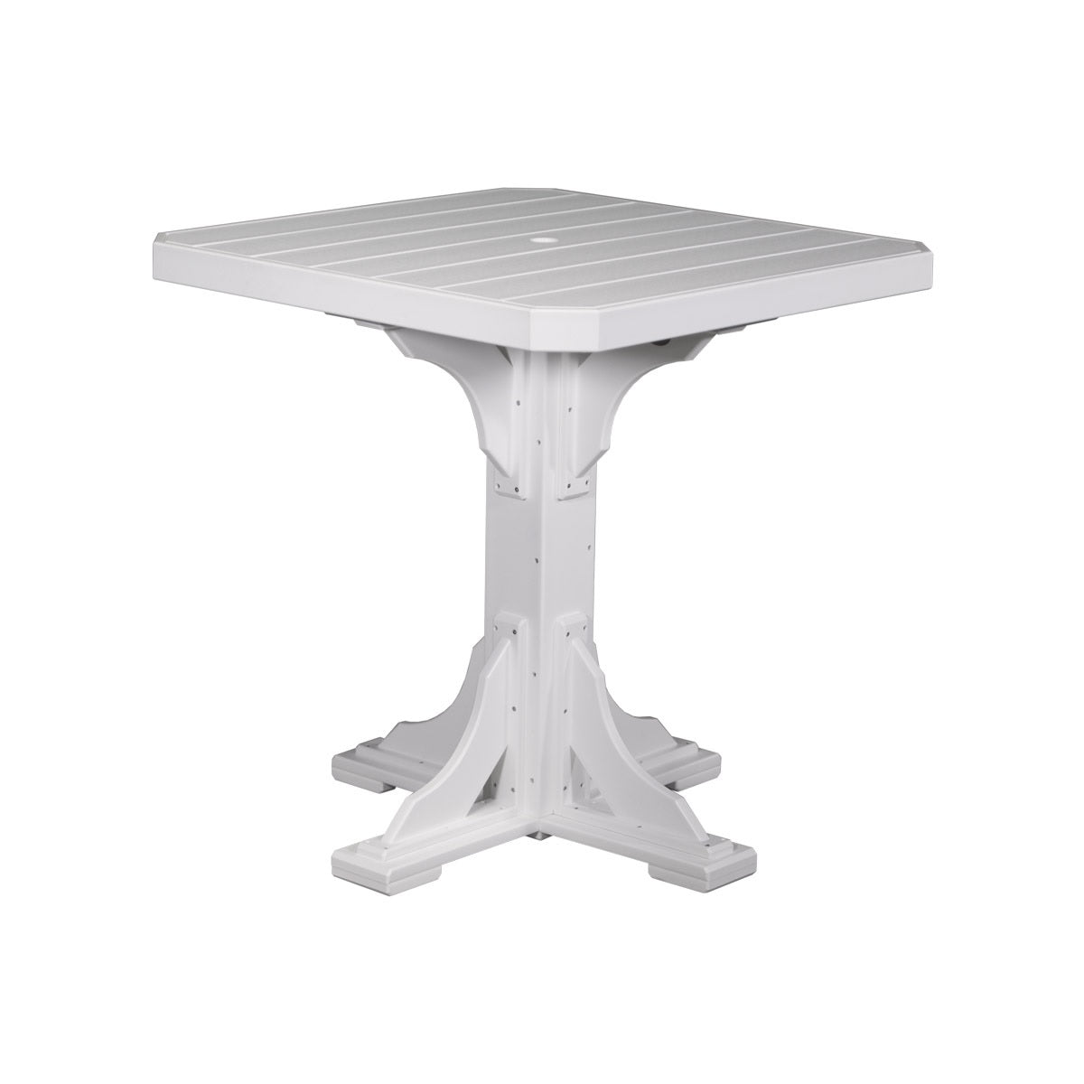 This is the White colored square dining table on a white background.