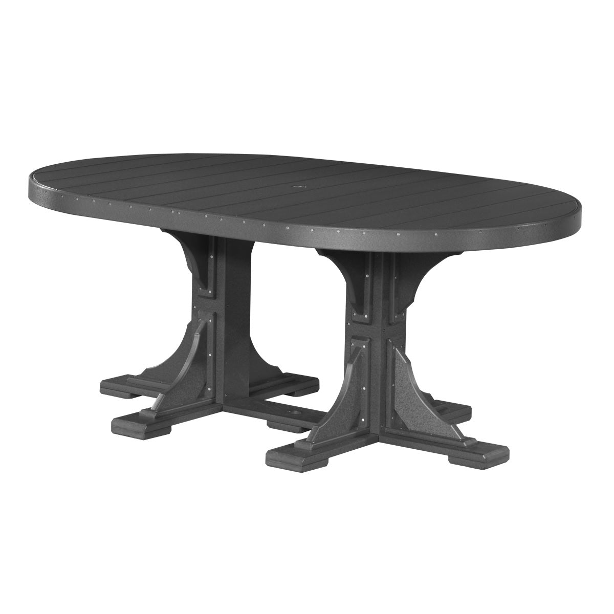 This is the Black colored oval dining table on a white background.
