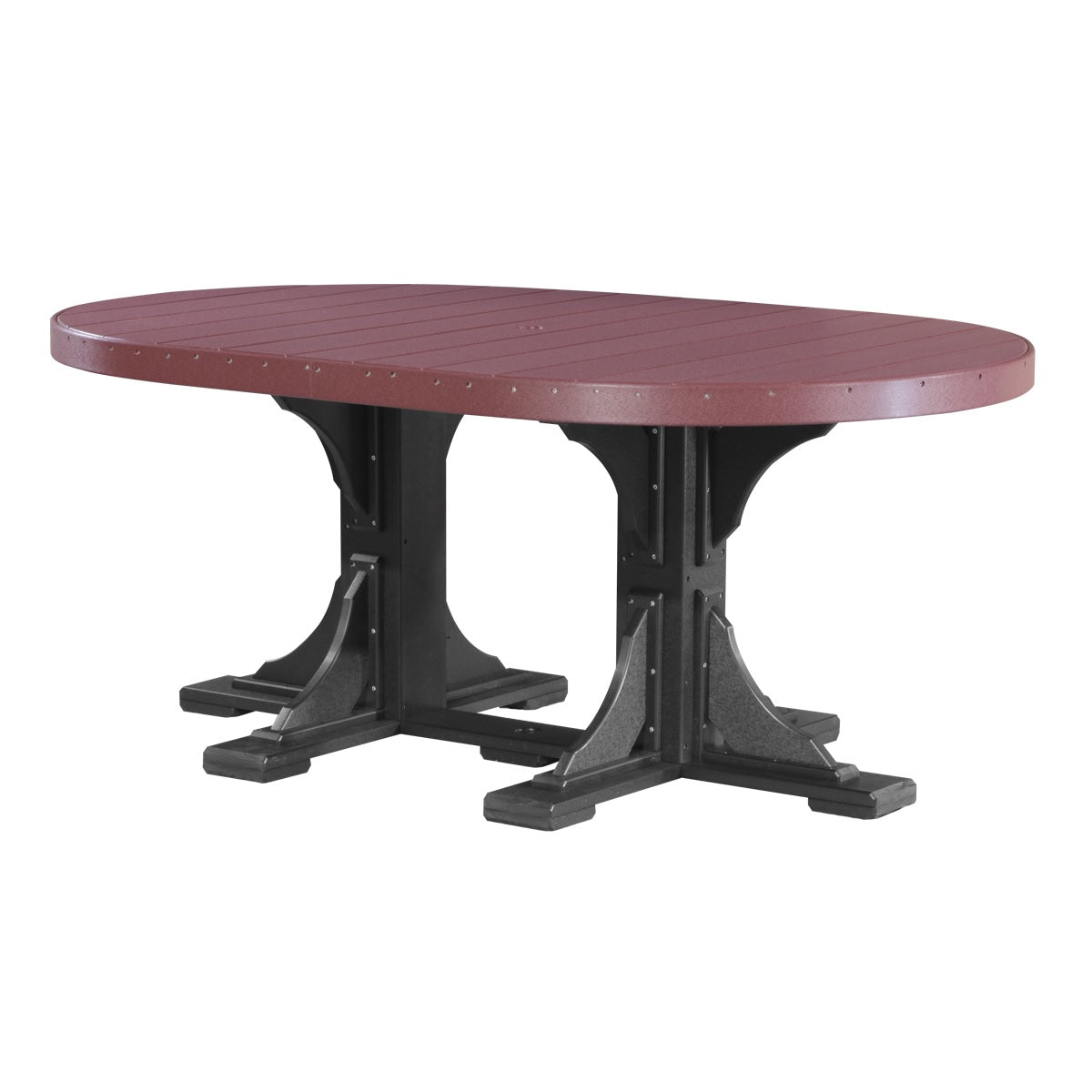 This is the Cherrywood and Black colored oval dining table on a white background.