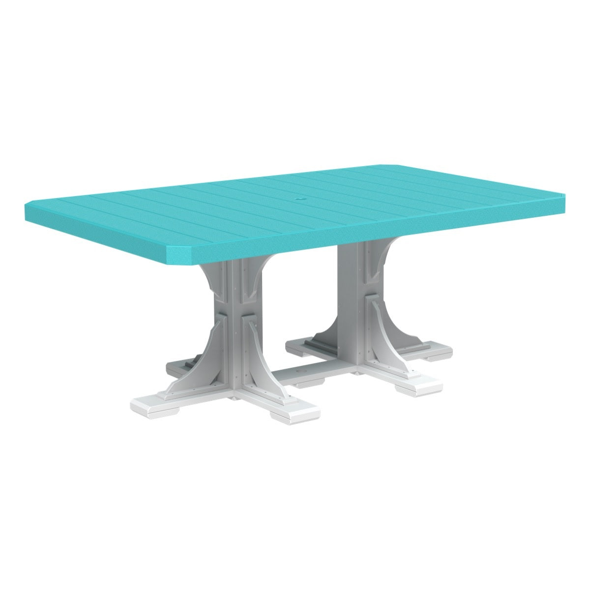 This is the Aruba Blue and White colored dining table on a white background.