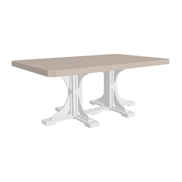 This is the Birch and White colored dining table on a white background.