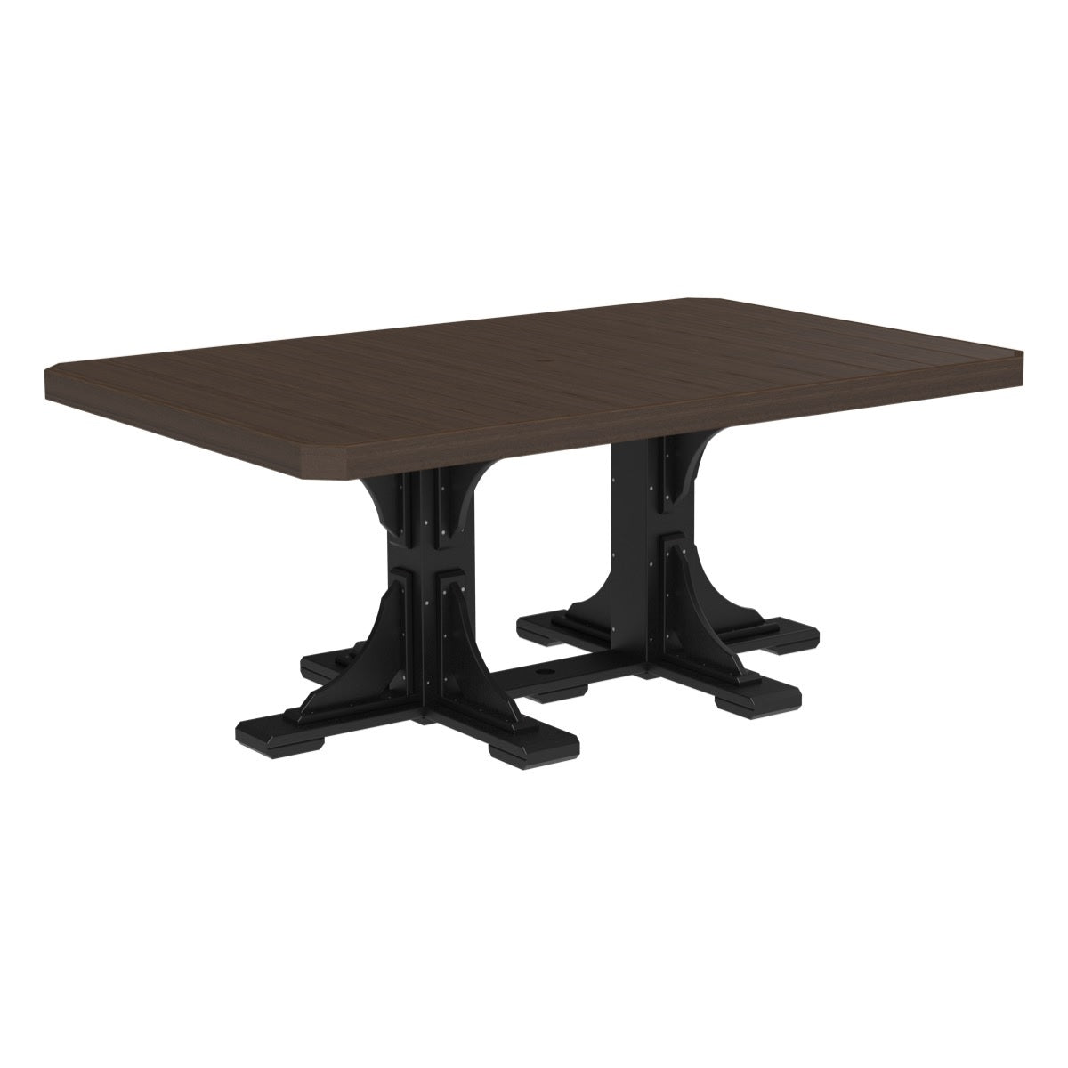 This is the Brazilian Walnut and Black colored dining table on a white background.