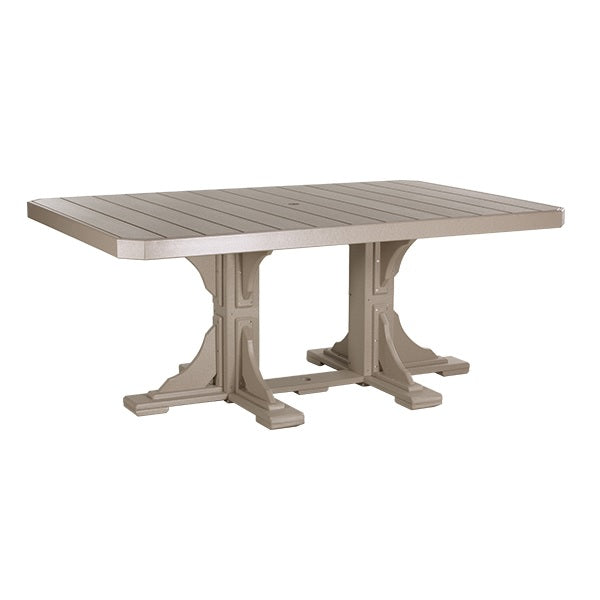This is the Weatherwood colored dining table on a white background.