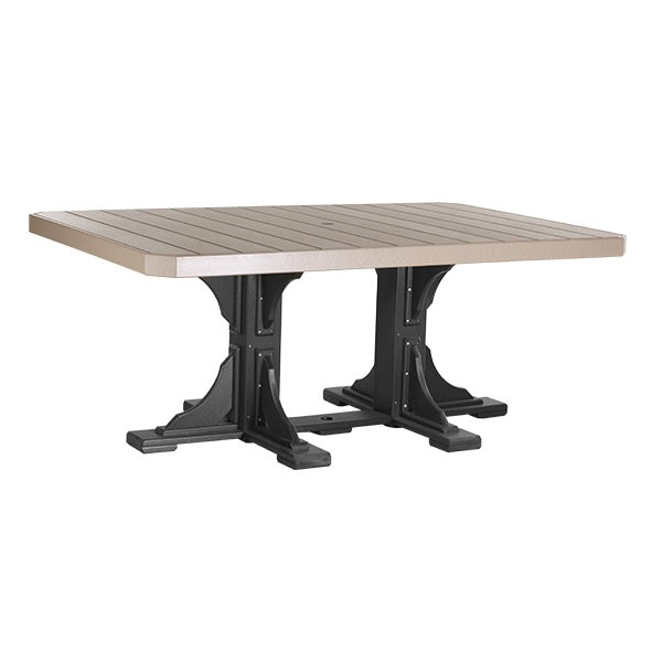 This is the Weatherwood and Black colored dining table on a white background.