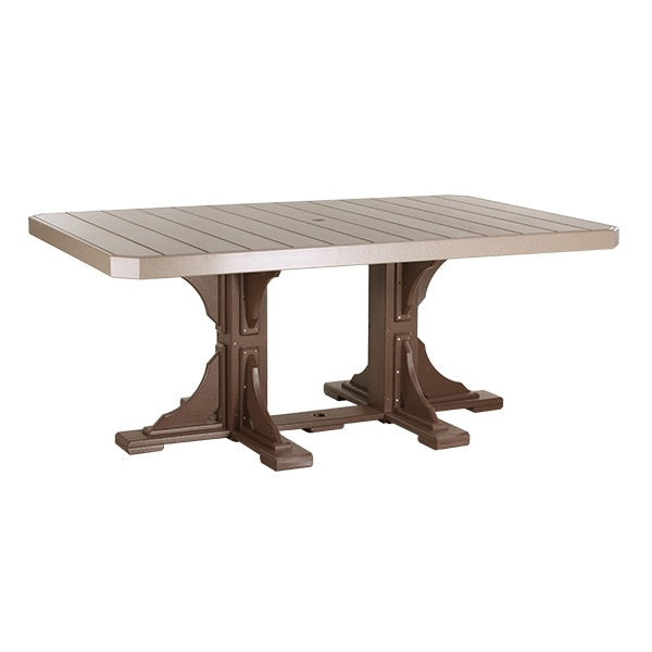 This is the Weatherwood and Chestnut Brown colored dining table on a white background.