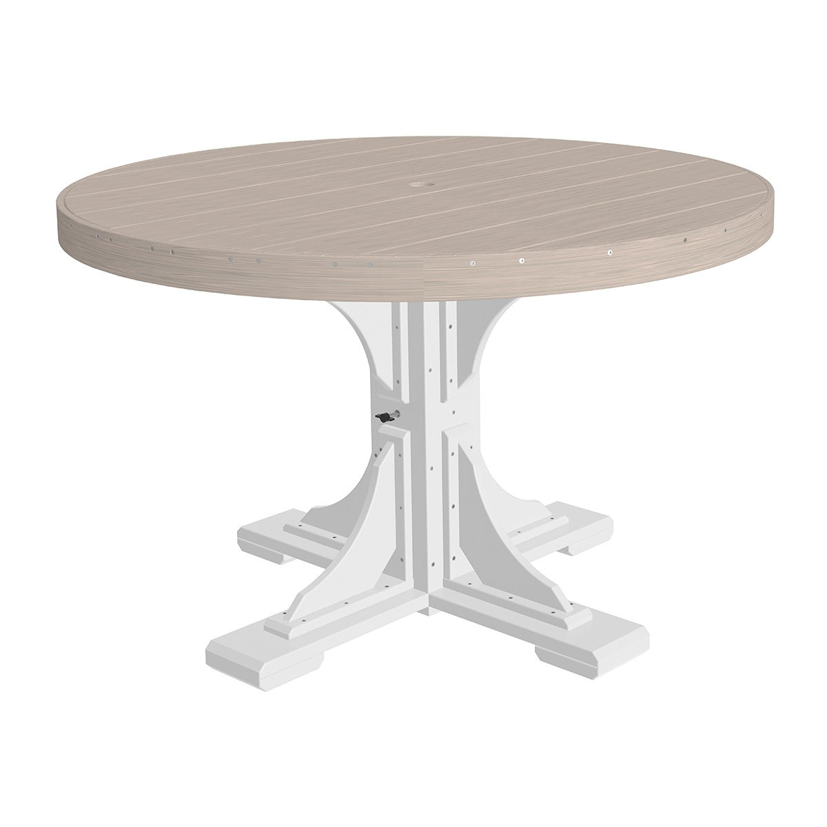 This is the Birch and White colored round dining table on a white background.